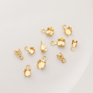 หัวเข็มขัดทองแดง 14K ประดับเพชร เพทาย แฮนด์เมด diy อุปกรณ์เสริม สําหรับทําเครื่องประดับ สร้อยข้อมือ