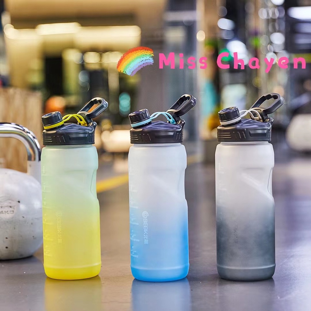 Miss Chayen 2.3L 3L ขวดน้ำพลาสติกพร้อมหลอดและฝามีสายกันฝาตกหล่นแบบพกพา Portable fall proof Water Bottle