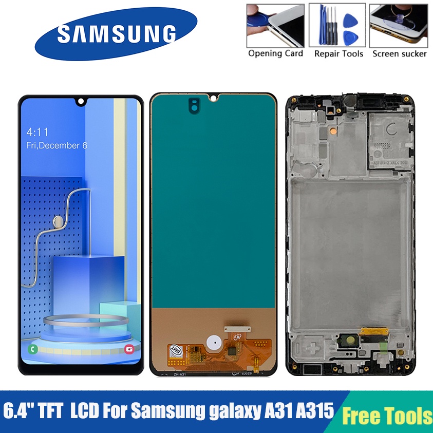 อะไหล่หน้าจอสัมผัส Lcd 100 สําหรับ Samsung Galaxy A31 Lcd สําหรับ Samsung A315 A315f Shopee 4371