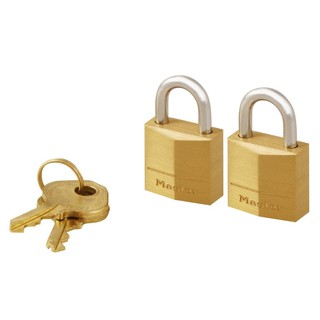 กุญแจคล้อง MASTER LOCK 120T 20 MM สีทองเหลือง SOLID BRASS BODY PADLOCK MASTER LOCK 120T 20MM 2EA/SET