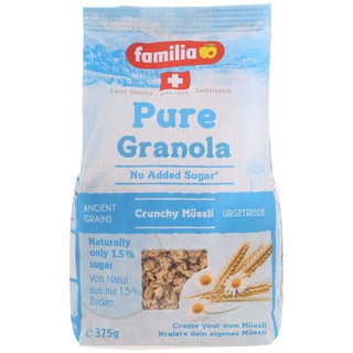 Familia Pure Granola No Added Sugar แฟมิเลียเพียวกลาโนร่าธัญพืชอบกรอบ 375กรัม