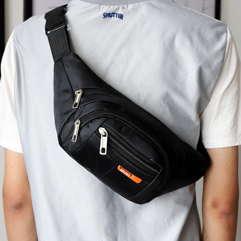 กระเป๋าสไตล์สปอร์ต รุ่น N9218 คาดอก คาดเอว สะพายข้าง ไนล่อนกันน้ำ Sport Bag(6 สี ดำ,กรมท่า,น้ำเงิน,ม่วง,ชมพู,เขียวนีออน)