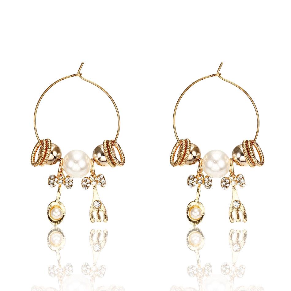 ต่างหูกลวงที่มีสีสันหวาน Statement Earrings Multicolor Hollow out Sweet Style Drop Earrings