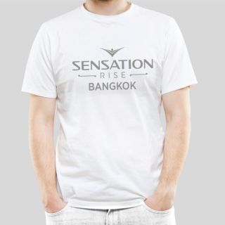 เสื้อยืดSENSATION RISE ผ้าคอตตอน100% สีขาว