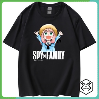 คอตต้อนคอกลมอะนิเมะ SPY X FAMILY Anya เสื้อยืดคอกลม เสื้อผ้าคุณผู้หญิงและคุณผู้ชาย เสื้อทีเชิ๊ต เสื้อยืดคอกลมแฟชั่น เสื้