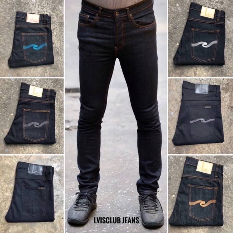 กางเกงยีนส์ขายาวผ้ายืด ผู้ชาย เดฟยืด มีหลายสี เป้ากระดุม และซิป Size 28-36
