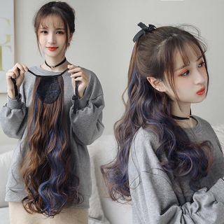 แฮร์พีช สไตล์เกาหลี วิกผมลอนมาม่า ผมยาว วิกหางม้า Lace-up wig