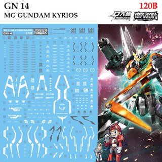 ดีคอลน้ำ [D.L. Darlin] GN14 Gundam Kyrios MG 1/100 Water Decal GN 14