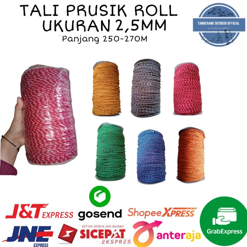 Prusik Rope - Perusik Rope - Paracord Rope - Mask Rope 2.5mm ต่อม้วน