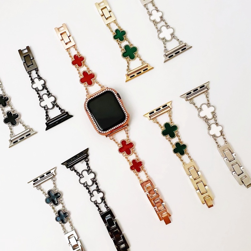 สายนาฬิกา applewatch Clover Fashion สาย applewatch Apple Watch Series 7 6 SE 5 4 3 i watch strap Size 41mm 45mm 38mm 40mm 42mm 44mm Apple Watch Case And Apple Watch Band bracelet สาย applewatch 6