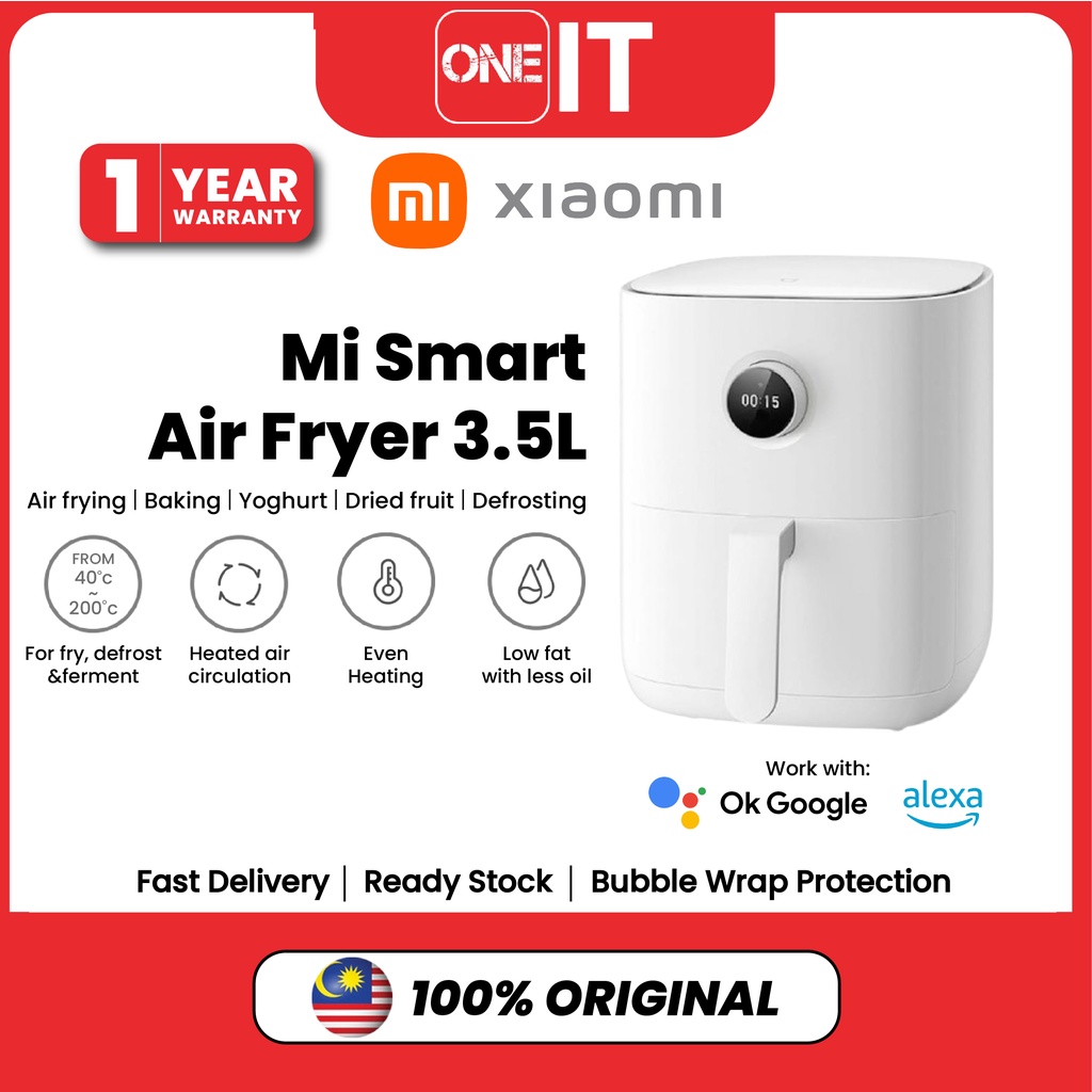 Xiaomi mijia Mi smart air fryer 3.5 ลิตร 1500 วัตต์ หม้อทอดไร้น้ํามัน ควบคุมแบบสัมผัส เพื่อสุขภาพ อัจฉริยะ mijia APP