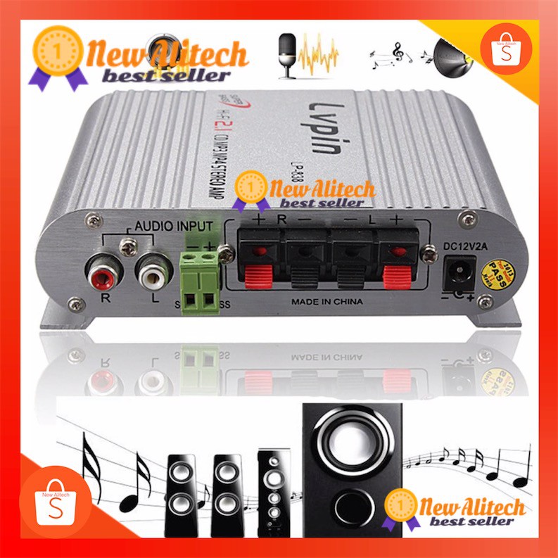 Lvpin LP-838 200วัตต์ 12โวลต์ซุปเปอร์เบสมินิไฮไฟสเตอริโอเครื่องขยายสัญญาณกระตุ้นMP3สำหรับรถบ้าน ปลอก