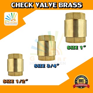 (ราคาโปรโมชั่น) สปริง เช็ควาล์ว วาล์วกันย้อน ทองเหลือง ขนาด 1" 3/4" 1/2" Spring Check Valve Brass