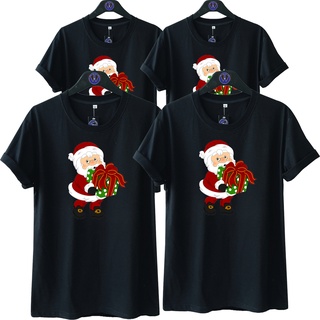 เสื้อยืดผ้าฝ้าย เสื้อยืดคริสต์มาสPRIA Christmas T-Shirt / SANTA BAWA KADO A / MERRY CHRISTMAS TSHIRT / Crystent T-Shirt