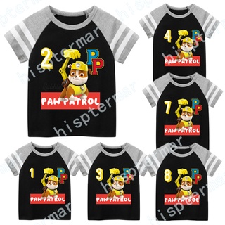 เสื้อยืดแขนสั้น พิมพ์ลาย Paw Patrol Boy ระบายอากาศได้ดี เหมาะกับของขวัญวันเกิด แฟชั่นฤดูร้อน สําหรับเด็กผู้ชาย