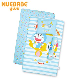 Nuebabe ชุดที่นอนโดราเอมอน ใช้ได้ทั้ง 2 ด้าน พร้อมหมอนหลุม หมอนข้าง-LE0006