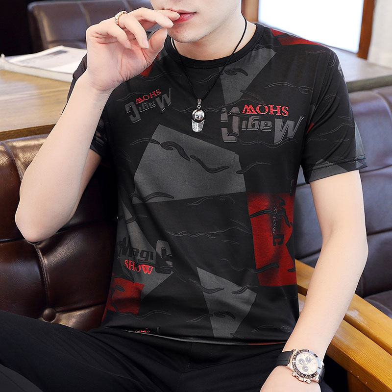 เสื้อยืดแขนสั้น คอกลม พิมพ์ลายกราฟฟิค สําหรับผู้ชาย