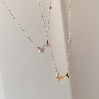 A.piece สร้อยเงินแท้ [all silver 925 &amp; 14K gold plated] Butterfly necklace (199)