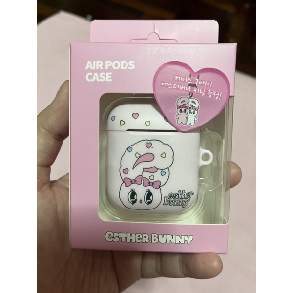 Esther Bunny AirPods 1/2 Hard Case + Acrylic Keychain (พร้อมพวงกุญแจ) ลิขสิทธิ์แท้ 100%