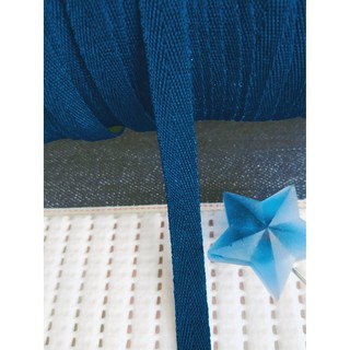 เชือก เชือกแบน เทปก้างปลา สายก้างปลา สีน้ำเงิน Egyptian Blue ขนาด 1 ซม. ราคา 1 หลา 4 บาท