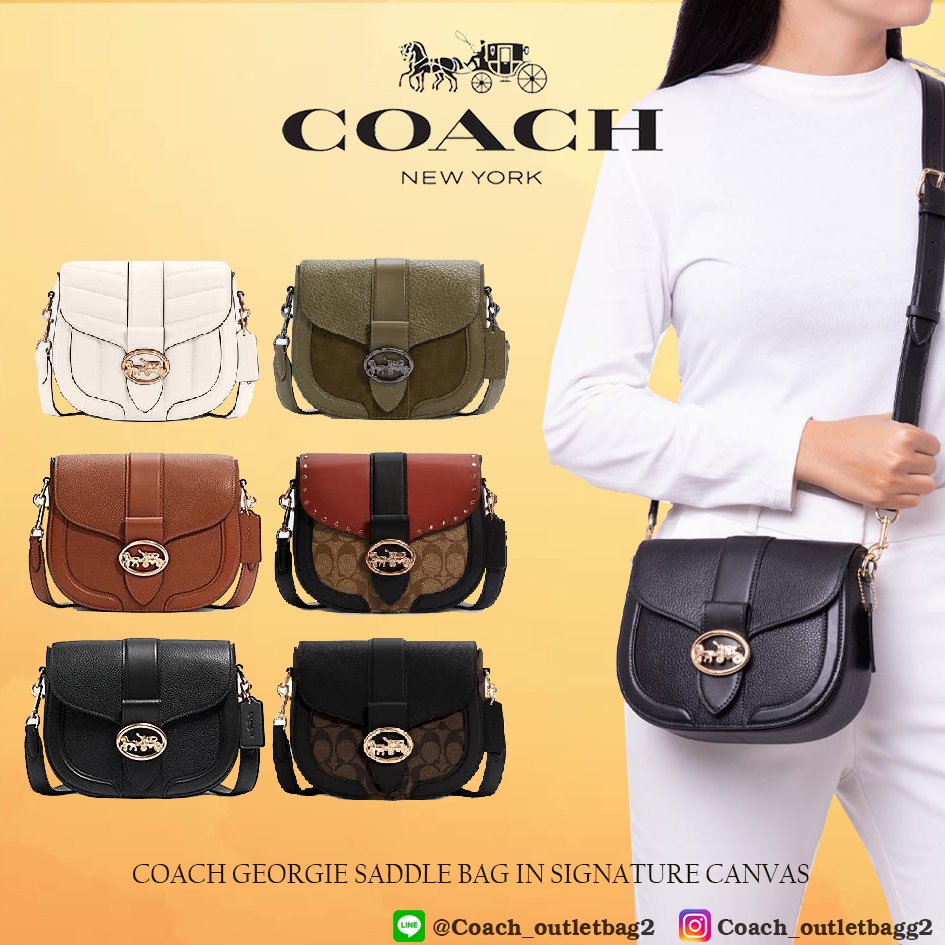 Coach  GEORGIE SADDLE BAG IN SIGNATURE CANVAS