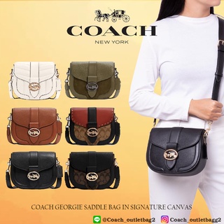 Coach  GEORGIE SADDLE BAG IN SIGNATURE CANVAS