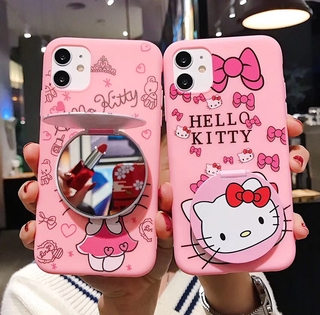 เคสโทรศัพท์ พิมพ์ลายการ์ตูนคิตตี้ พร้อมกระจก สําหรับ Vivo S1 Y7s V17 V19 Y20 Y50 Y30 Y19 Y17 Y15 Y12 Y11 Y55 V5 V5s V5 Lite V5+ V7 Plus Y71 Y83 Y81 Y91 Y91i Y93 Y95 Y91C Y85 V9 V15 Pro V11i V11 Pro V11i V11 Pro