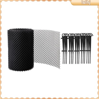 [ราคาจำกัดเวลา] Plastic Gutter Guard Mesh, Leaf Protection Mesh Gutter Guards Roll Leaf Guard Splash Roof Panels Black