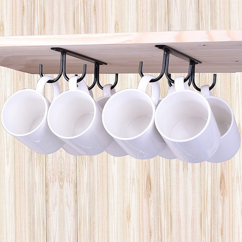 Under Cabinet Mug Rack, 12 Hanging Hooks Rack 3 Pack - zuoqiuz11.th ...