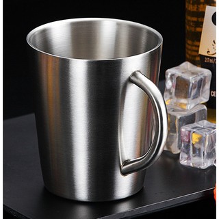แก้วกาแฟ สแตนเลสสตีล มีหูจับ Stainless steel coffee mug with handles