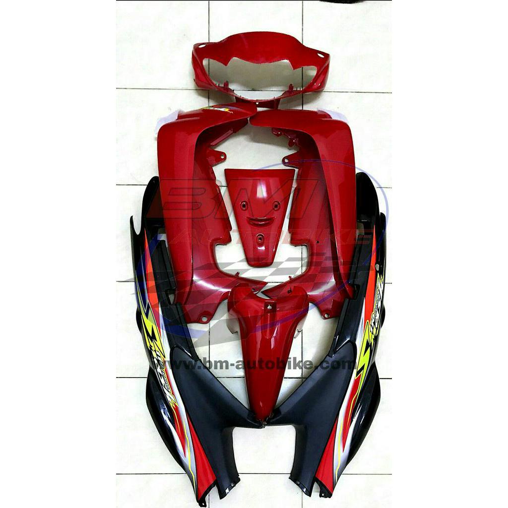 SUZUKI SMASH D JUNIOR, PRO ชุดสี แดงดำ  เฟรมรถ กรอบรถ แฟริ่ง ซูซูกิ สแมช110 แจ้งรุ่นและ กันตกสั้น หร