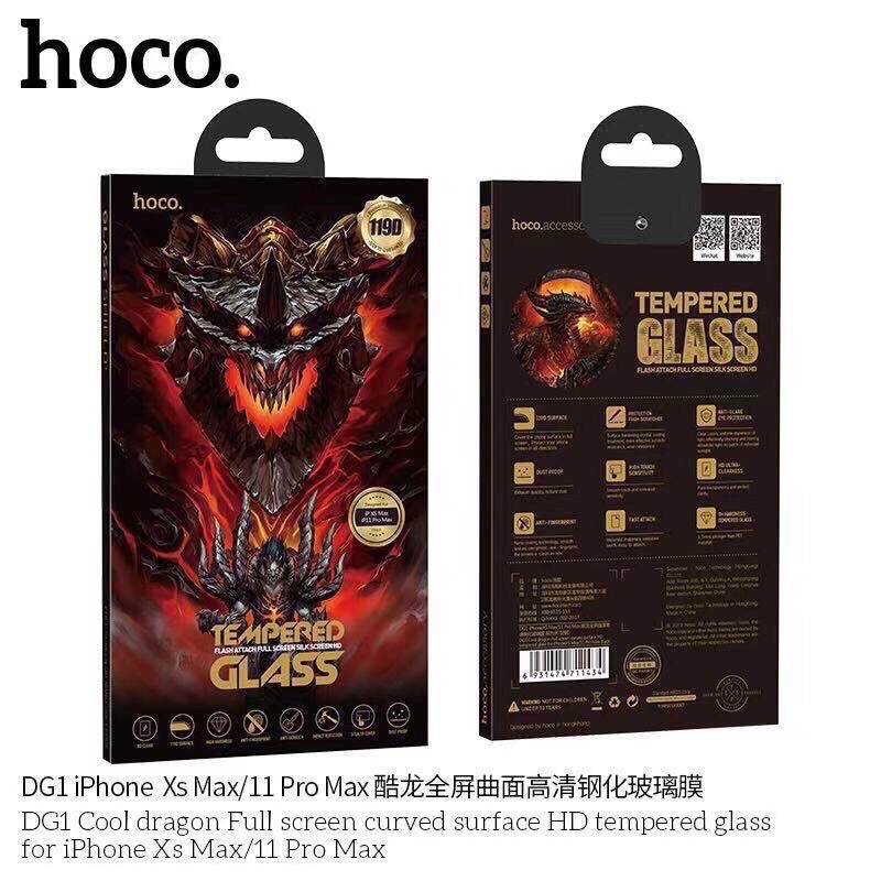 ฟิล์มกระจกนิรภัย119D ยี่ห้อ HOCOแท้ % ลงขอบกันรอยกันแตก i6/i6s/i7/i8/i7+/i8+/ix/XR/xsMax/i11/i11Pro/i11ProMax