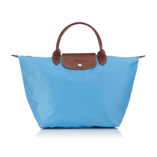 SALE!! ❤ รับประกันแท้ 💯% จากช็อป ❤ LONGCHAMP Le Pliage ไซส์ M หูสั้น สี Azur