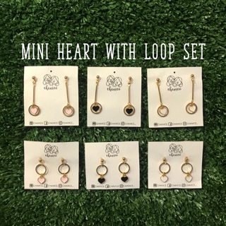 Earrings :: Mini Heart With Loop Set