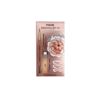 No.5146 NOVO FASHION BROW Eyebrow โนโว ดินสอเขียนคิ้ว แบบหมุน แถมไส้ดินสอ + บล๊อกคิ้ว 3 ชิ้น พร้อมไส้ดินสอเปลี่ยน3แท่ง