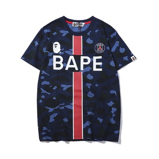 เสื้อยืดลายพรางสีฟ้า hiphoppie APE