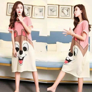 New Women sleepwear ชุดนอนเซ็กซี่ กระโปรง ผ้าซาติน ถูกที่สุด🚨ผ้าซาตินหนา🚨cotton ชุดนอนเซ็กซี่ cartoon sexy nightwear