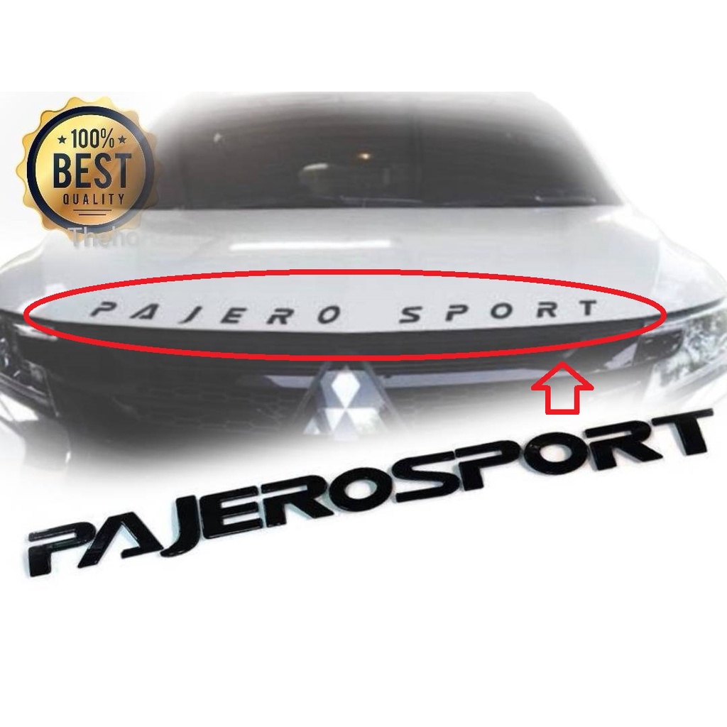 ปาเจ ดำเงา ป้ายโลโก้ฝากระโปรงหน้า pajero sport สีดำเงา งานอย่างเนียนตัวอักษรสวยสีดำเงา**ครบจบในร้านเดียว**