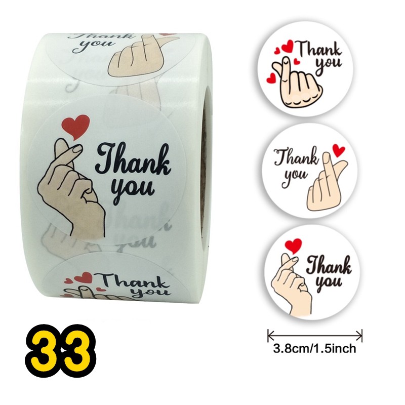 ✅พร้อมส่ง สติ๊กเกอร์ Thank You ขอบคุณลูกค้า 500 ดวง ‼️‼️ สำหรับติดกล่องขนม สินค้า Thank You For Your
