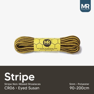 Mr Shoelaces CR06 Eyed Susan เชือกผูกรองเท้า ทรงกลม สีน้ําตาลเข้ม สีเหลืองเข้ม 5-6 มม. 80 ซม. 90 ซม. 120 ซม. 150 ซม. 200 ซม.