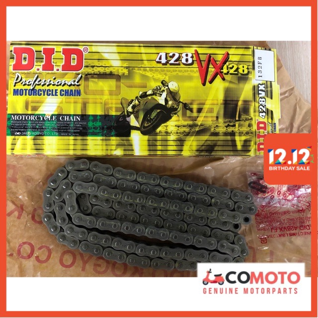 DID X-Ring VX โซ่รถจักรยานยนต์ขับเคลื่อนโซ่ 428 X 132 XVseries Yamaha Y15 Ysuku Honda RS150 Kawasaki