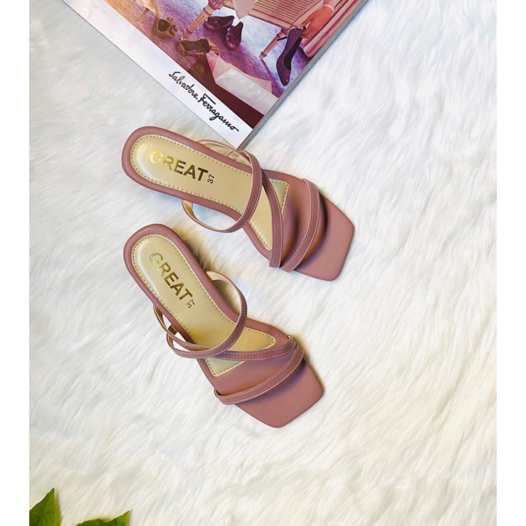 GREAT-T08 รองเท้าผู้หญิงส้นสูง รองเท้าผู้หญิงส้นสูง1.5นิ้ว มีให้เลือก5สี สินค้าไทย ไซส์ครบ 36-45