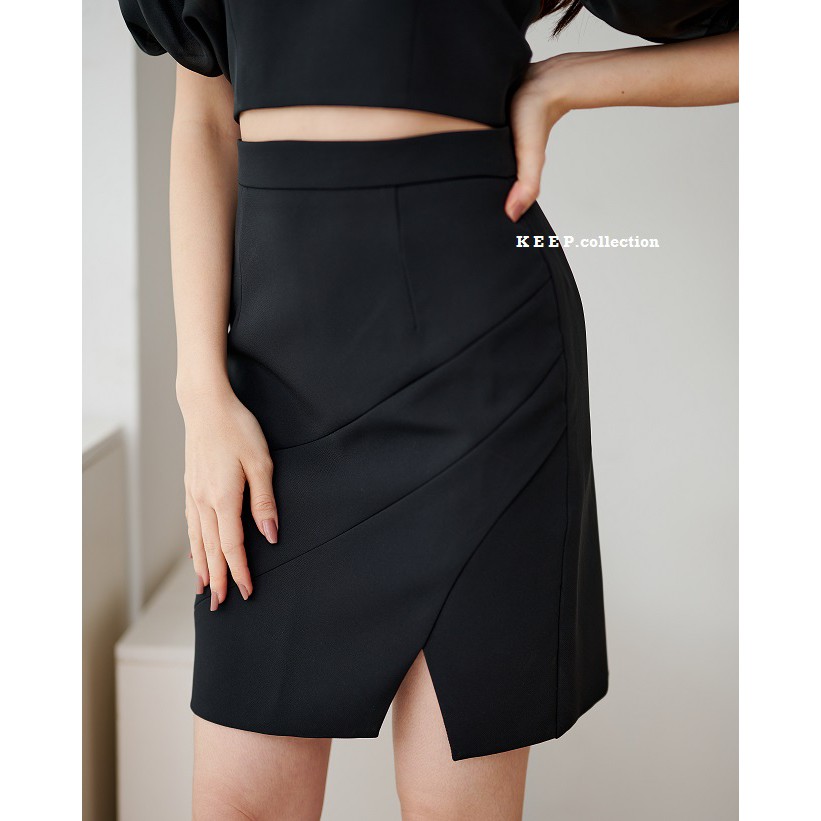 Bolivia skirt by Techinee_brand (กระโปรงตัดต่อผ่าหน้า)