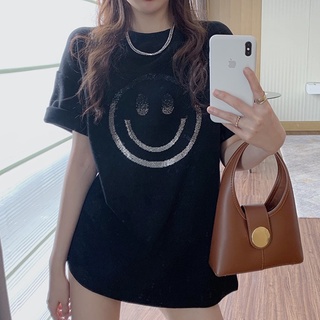 พร้อมส่ง เสื้อยืดสาวอวบขนสั้น เสื้อผ้าสไตล์เกาหลีพืมพ์ลายน่ารัก เสื้อผ้าวัยรุ่น