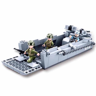 Sluban บล็อคตัวต่อ WW2 Army Higgins Landing Craft 182 ชิ้น B0855 ของเล่นสําหรับเด็ก