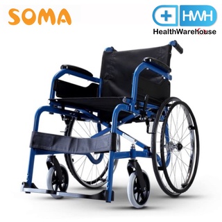 รถเข็นผู้ป่วย Soma Champion F22 CHM-100 F22 ( สีน้ำเงิน ) Wheelchair Hospital วีลแชร์ รถเข็น รถเข็นผู้สูงอายุ พับได้ รถเข็นผู้ใหญ่ วิลแชร์ผู้ป่วย