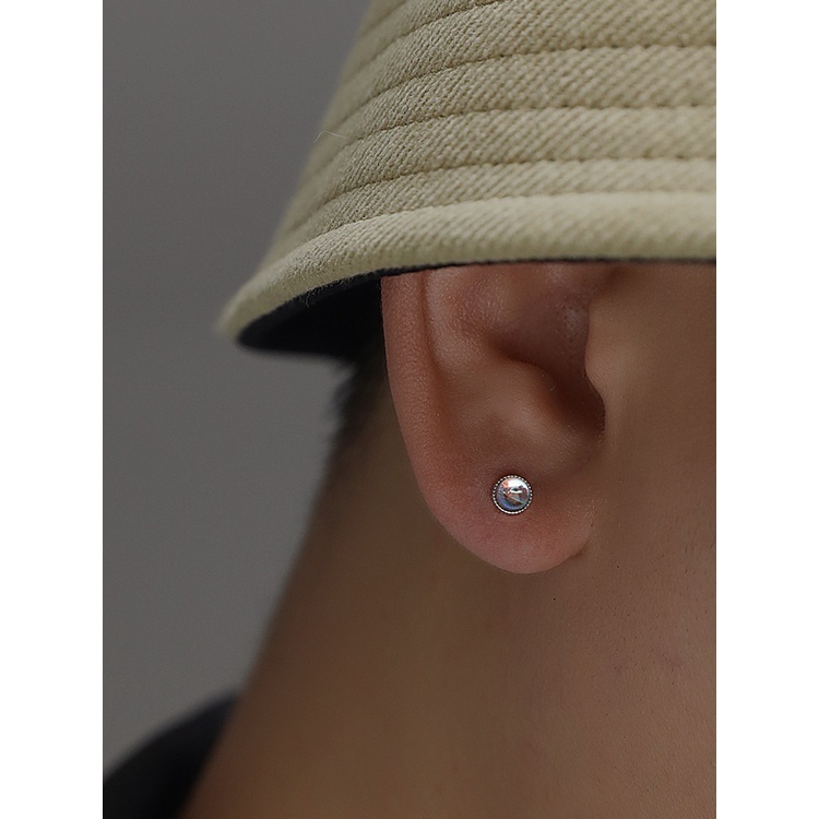 Our XX Moonstone ต่างหูเจาะ วัสดุไทเทเนียมเกรดเครื่องมือแพทย์ (P075)