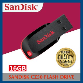 Sandisk USB Flash Drive Cruzer Blade 16GB - Black/Red