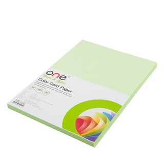 กระดาษการ์ดสี A4 180 แกรม สีเขียว (50 แผ่น) ONE A4 180 grams of color card paper, green (50 sheets) ONE