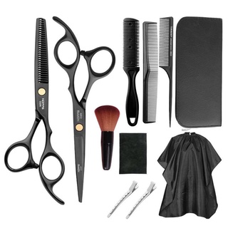 牙剪 hair scissors professional hairdressing barber tools set gunting rambut hair brush comb hair cut layer thinning scissor